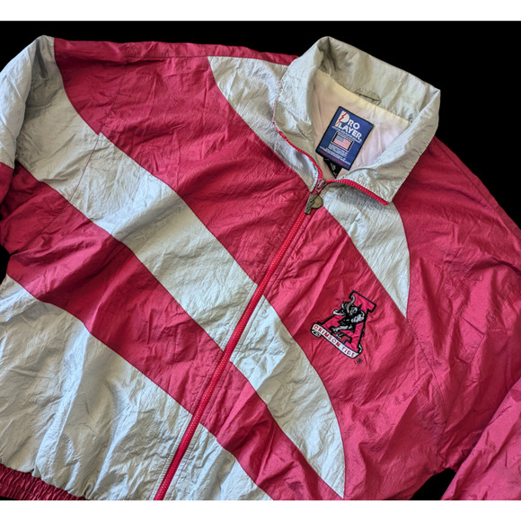 Vintage Pro Player Alabama Crimson Tide Windbreaker Jacket XL NCAA Football 90s - Picture 5 of 10